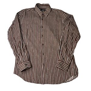 2-21 THEORY Men's Button-Up Top Brown Medium